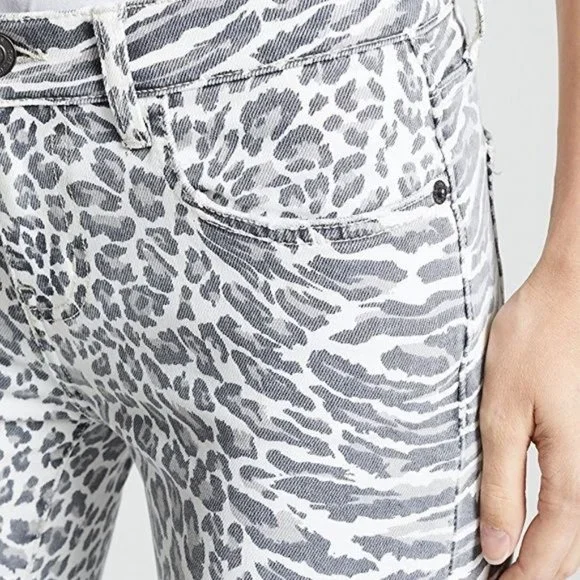 CURRENT/ELLIOTT Mid Rise Leopard Print Jeans in Warped Species Size 28 - Picture 3 of 8